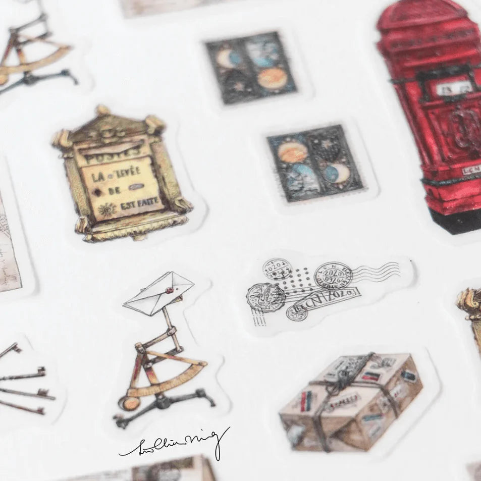 LCN Washi Sticker Set Antique Postage