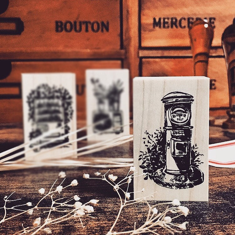 OHS Rubber Stamp Cosy Neighbourhood Retro Postbox