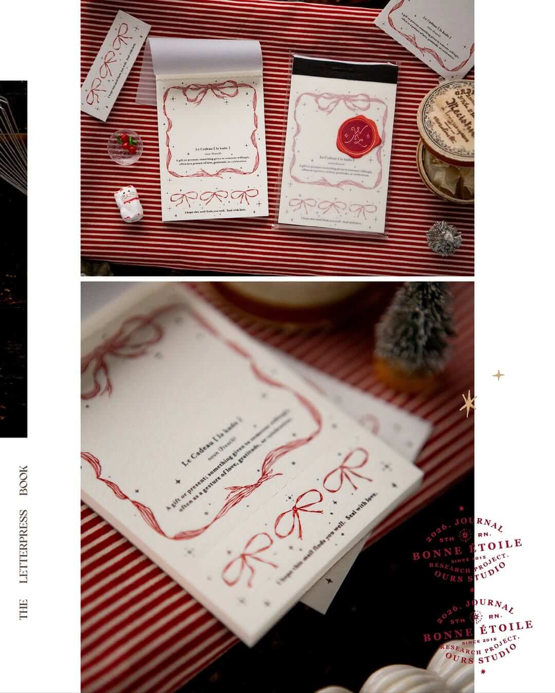 OURS Letterpress Label Book Ribbon Frame