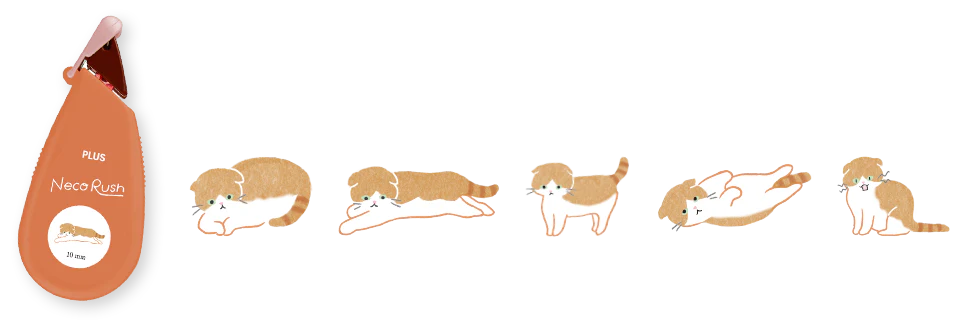 PLUS Neco Rush Tape DC 0230 10mmx3M Scottish Fold