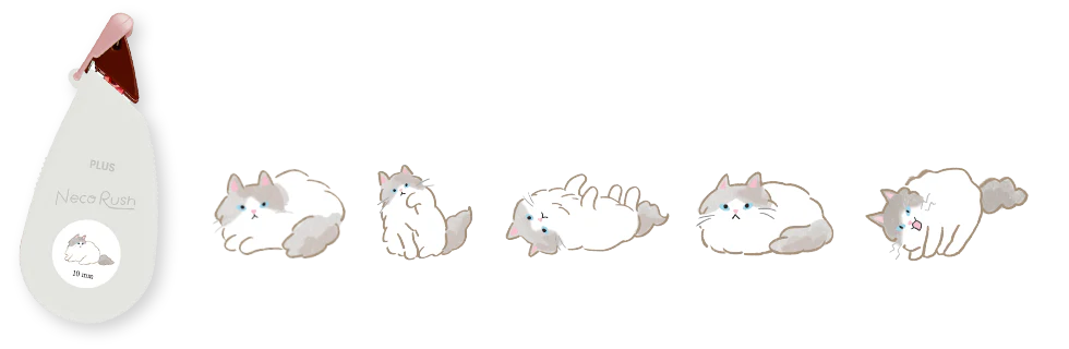 PLUS Neco Rush Tape DC 0230 10mmx3M Ragdoll