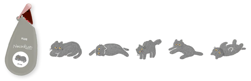 PLUS Neco Rush Tape DC 0230 10mmx3M British Shorthair