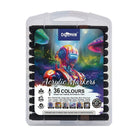 DOLPHIN Acrylic Marker One Tip DOL-AC6136 36 Colours Set - Brush Tip