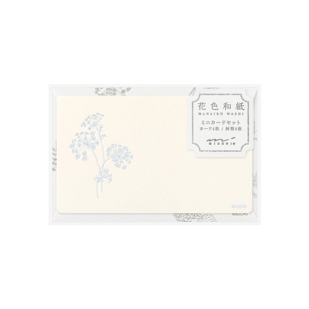 MIDORI Card Set Hanairo Washi White