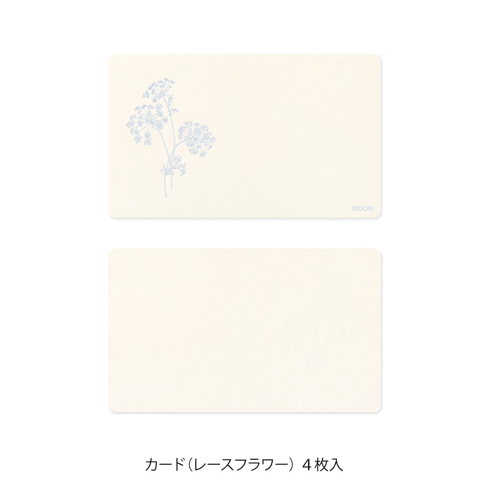 MIDORI Card Set Hanairo Washi White