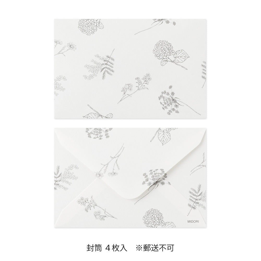 MIDORI Card Set Hanairo Washi White
