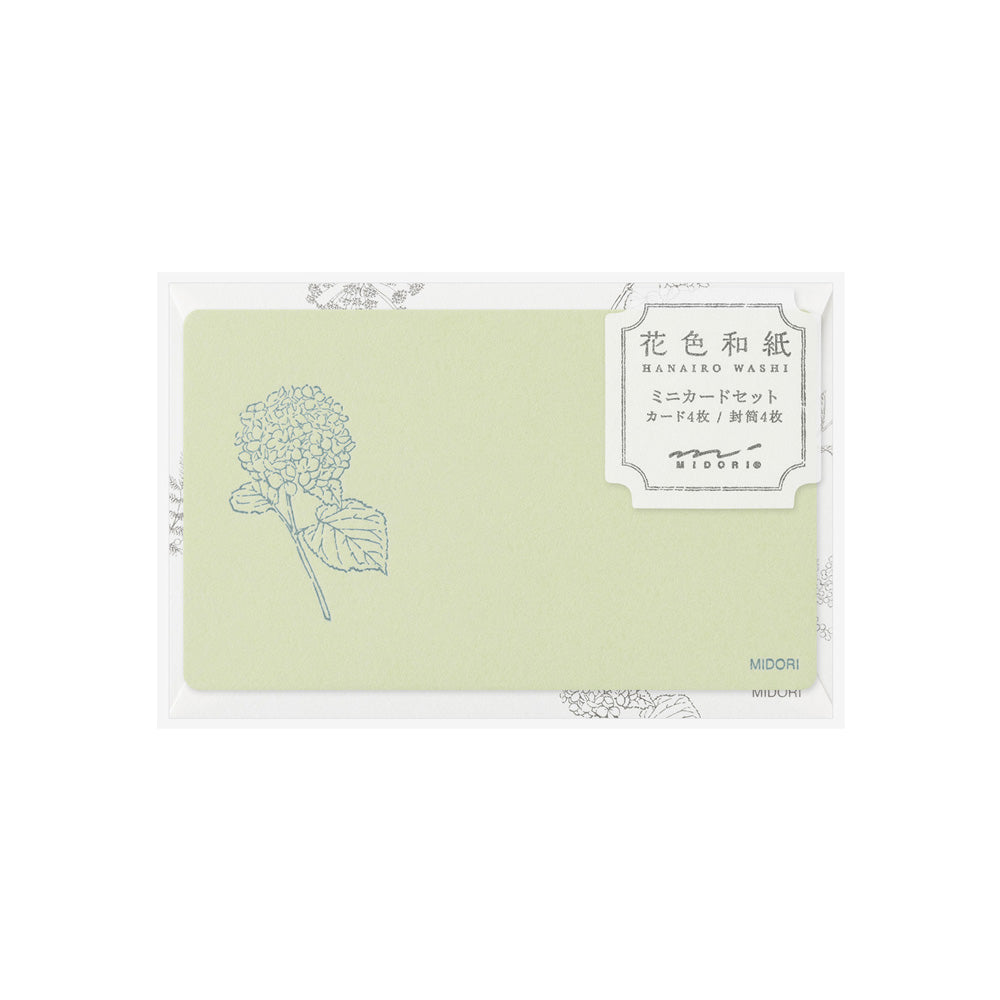 MIDORI Card Set Hanairo Washi Green