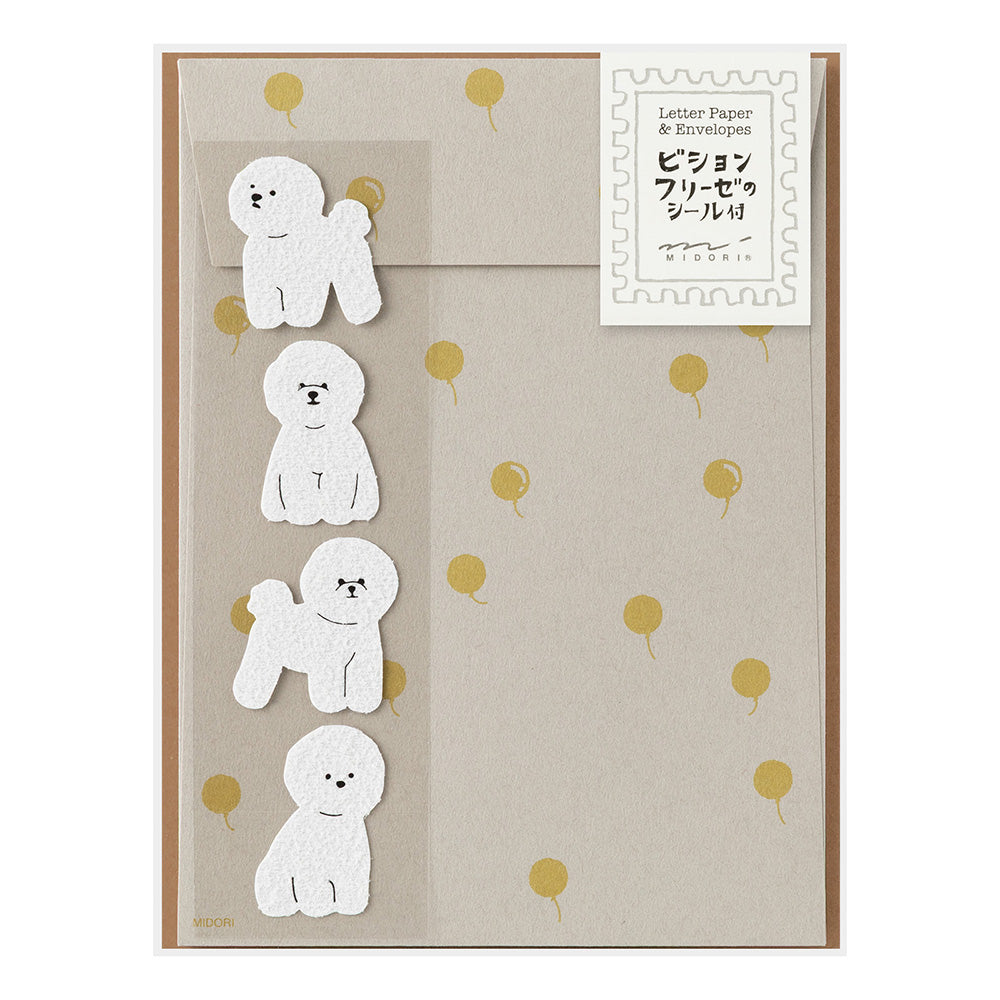 MIDORI Letter Paper & Envelopes with Stickers 979 Bichon Frise