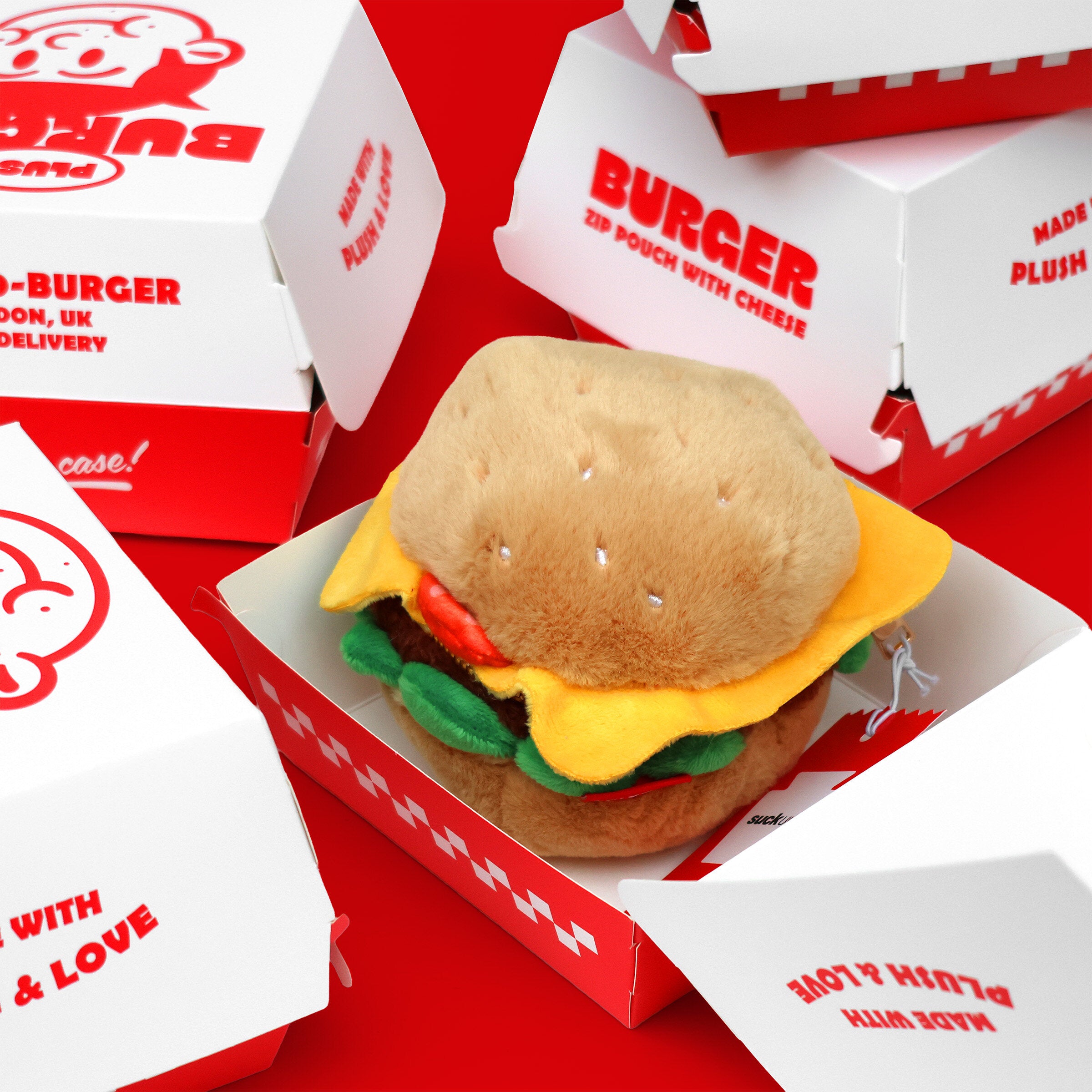 SUCK UK Plush Zip Pouch Burger