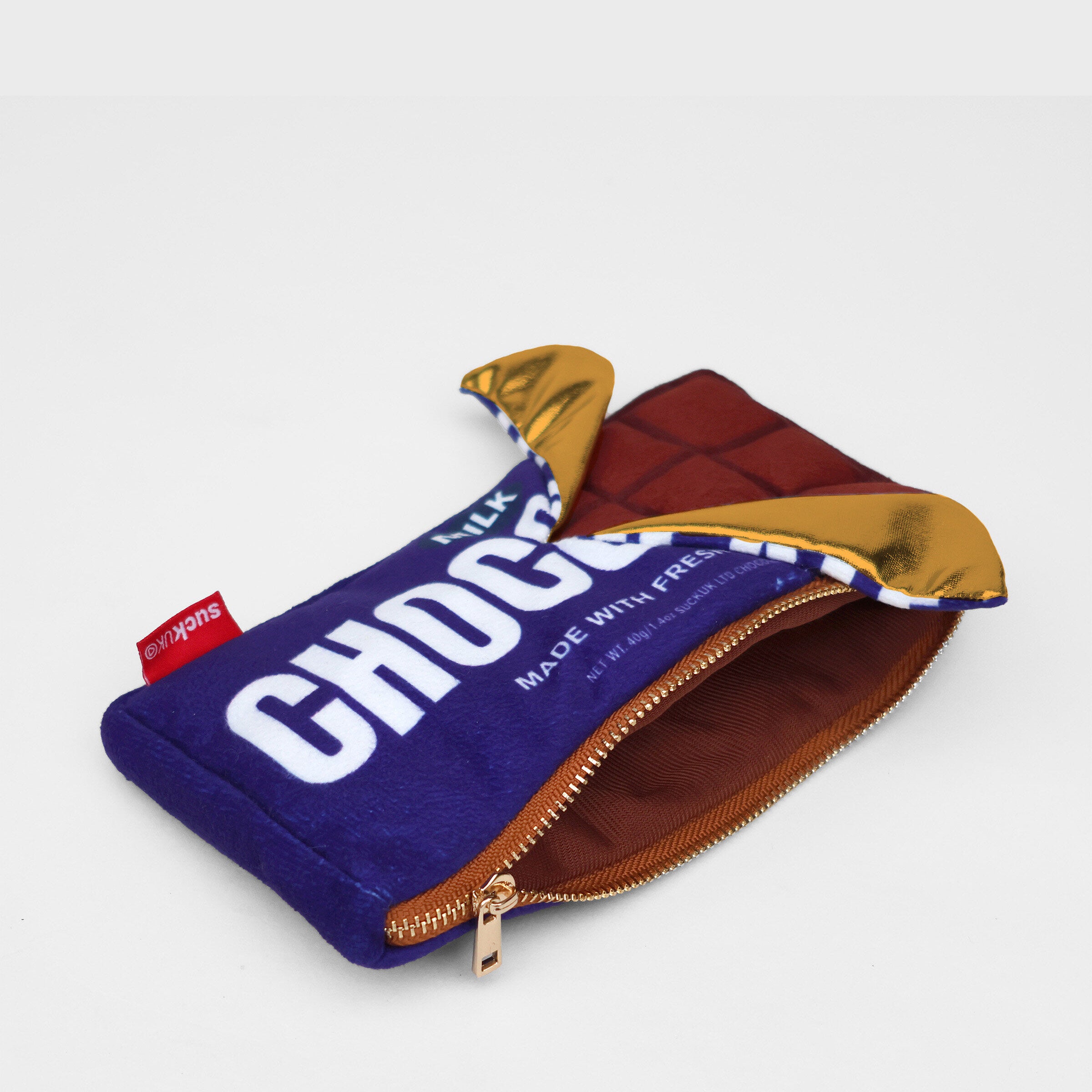 SUCK UK Plush Zip Pouch Chocolate