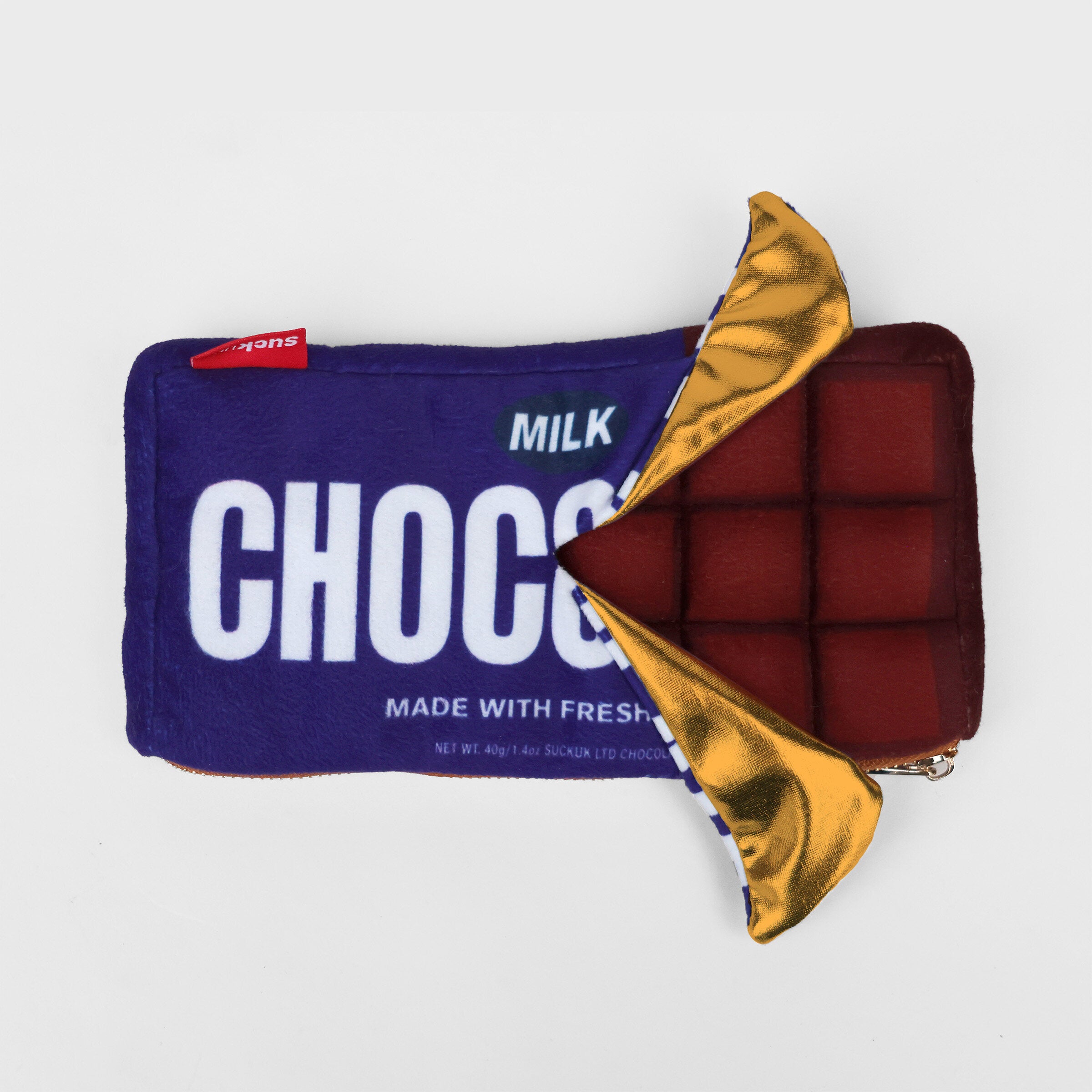SUCK UK Plush Zip Pouch Chocolate