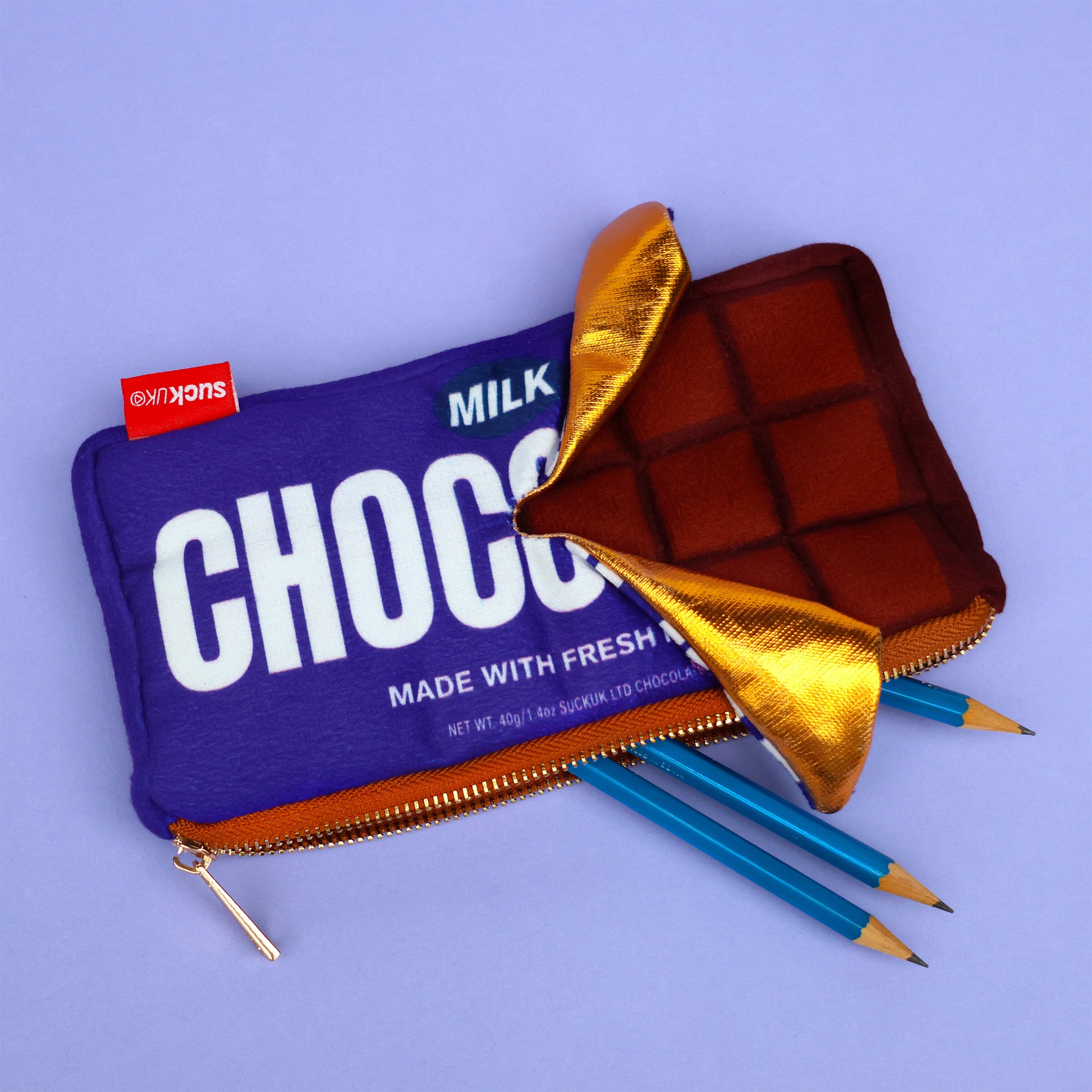 SUCK UK Plush Zip Pouch Chocolate