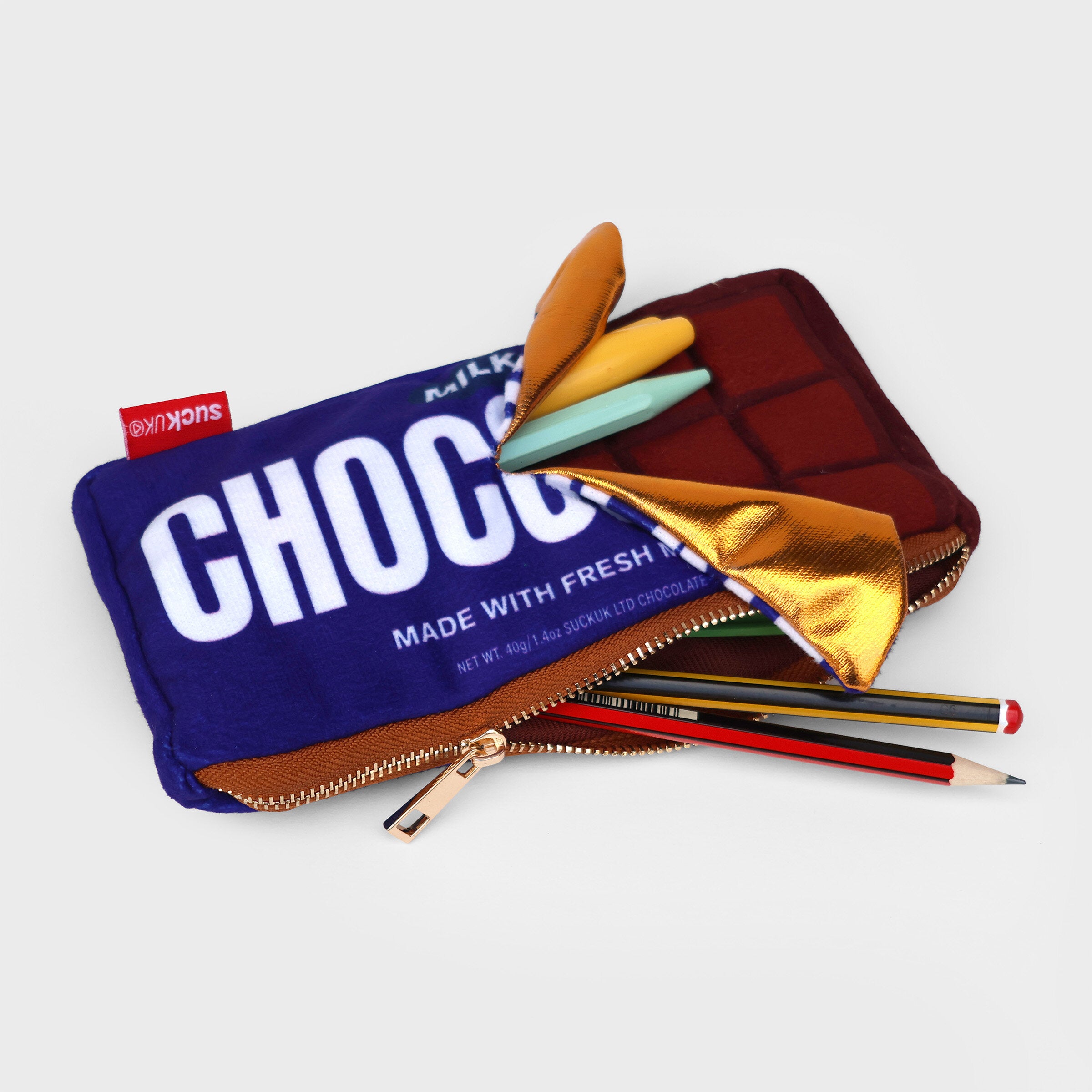 SUCK UK Plush Zip Pouch Chocolate