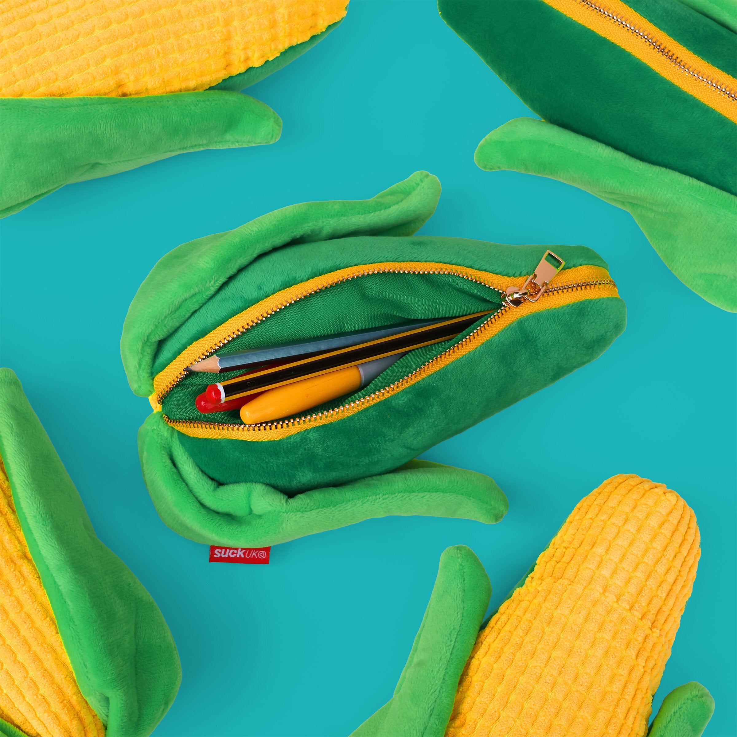 SUCK UK Plush Zip Pouch Sweetcorn