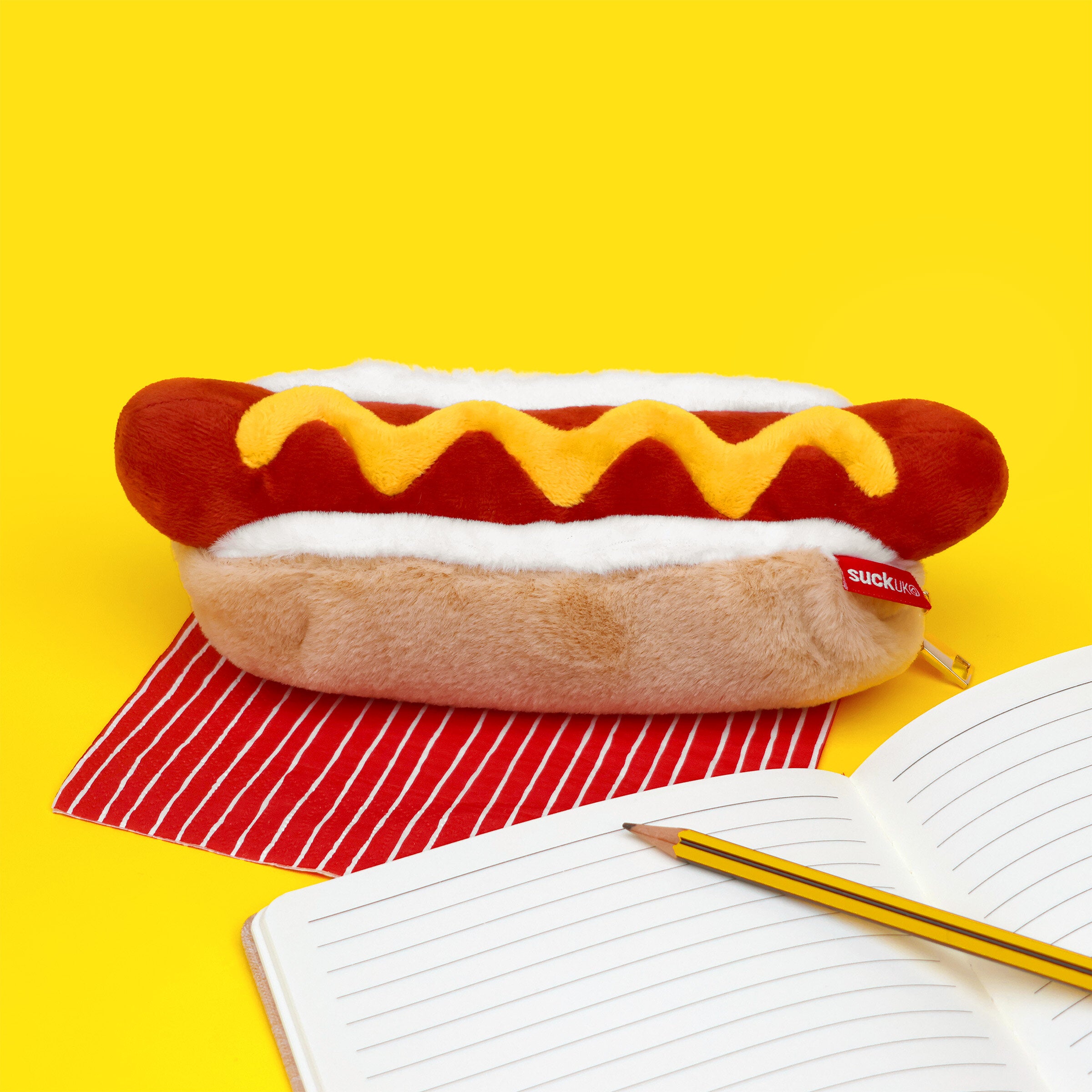 SUCK UK Plush Zip Pouch Hot Dog