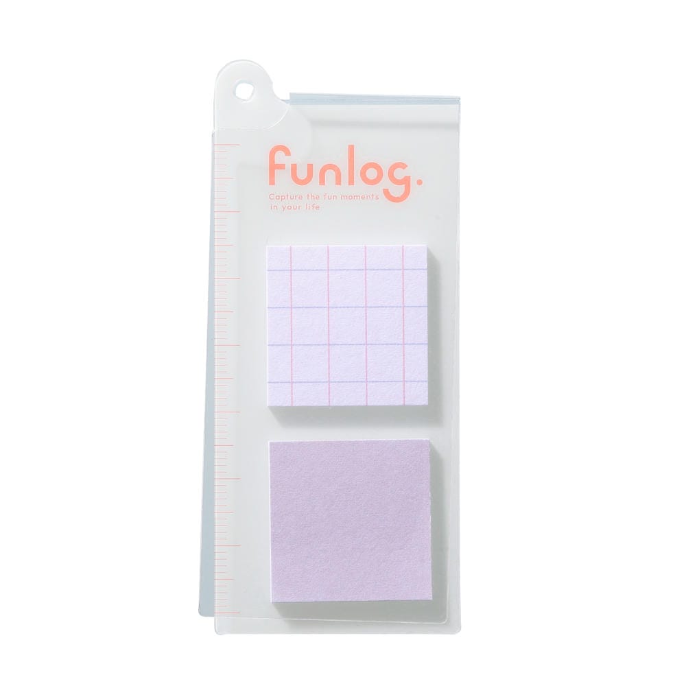 MARKS funlog Bookmark Mini Sticky Notes 2 Patterns Grid/Plain
