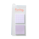 MARKS funlog Bookmark Mini Sticky Notes 2 Patterns Grid/Plain