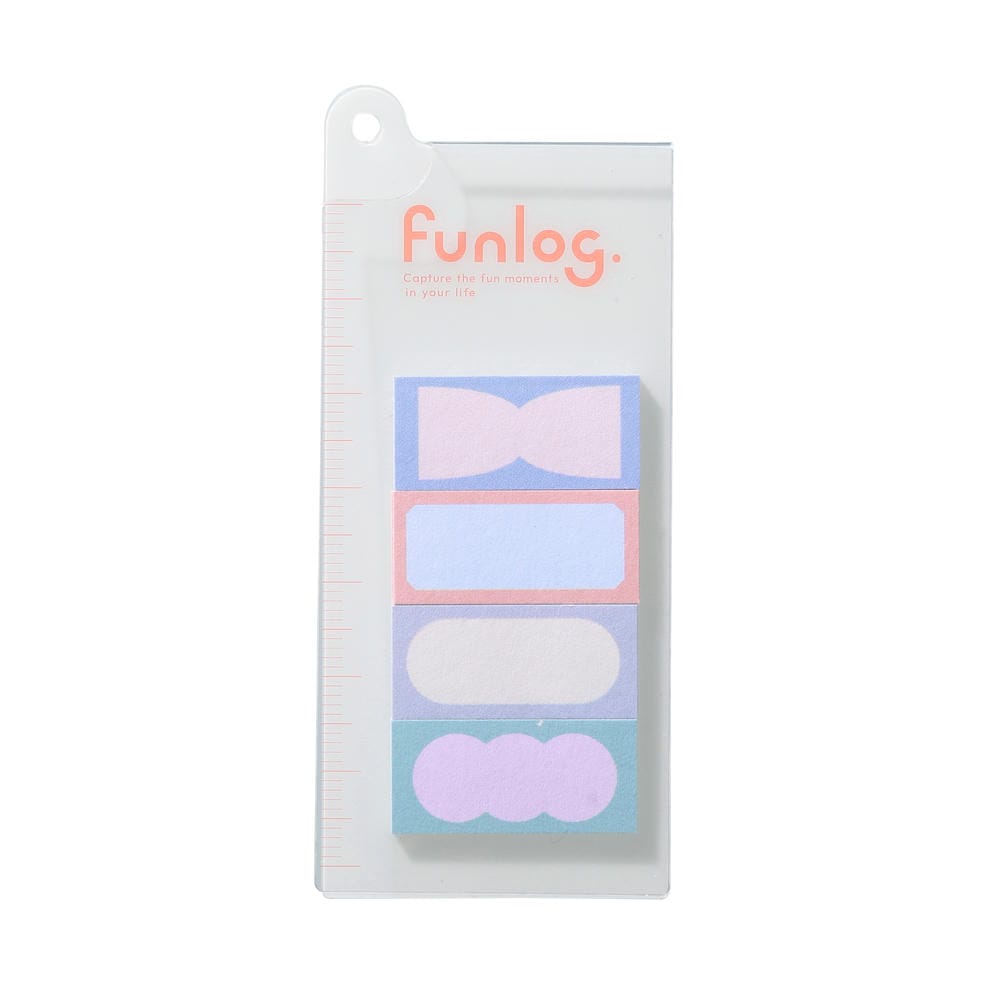 MARKS funlog Bookmark Mini Sticky Notes 4 Patterns Frame
