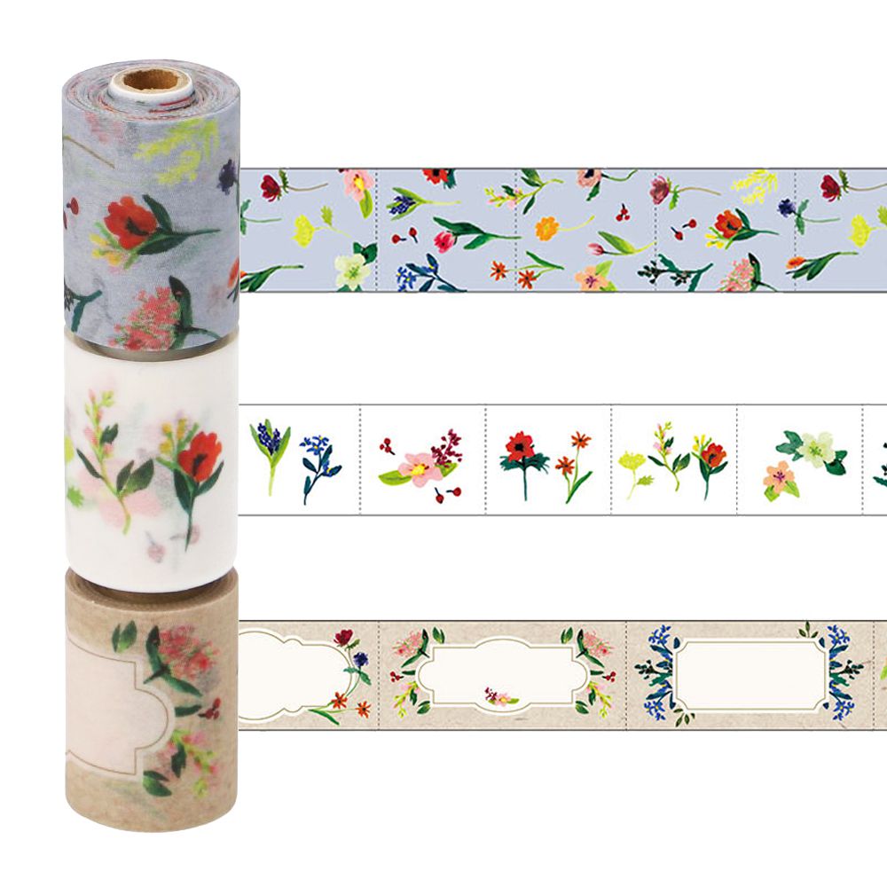 maste Masking Tape Slim 3 Rolls Flower 1