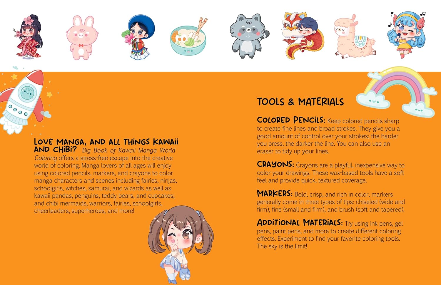 The Big Book of Kawaii Manga World Coloring by Piuuvy