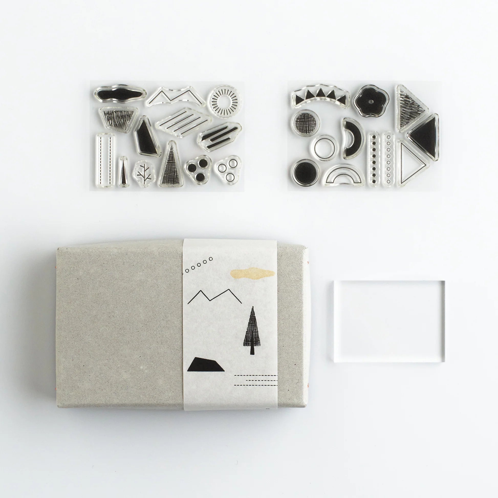 MIZUSHIMA Jizai Clear Stamp Box Shapes Set 01