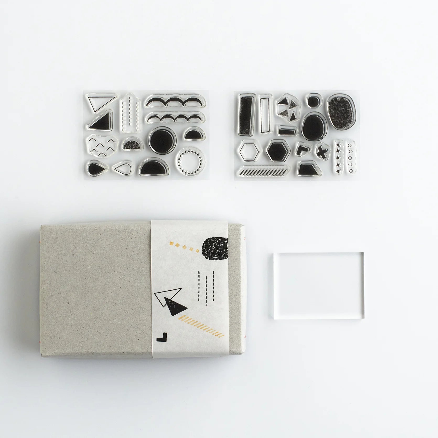 MIZUSHIMA Jizai Clear Stamp Box Shapes Set 02