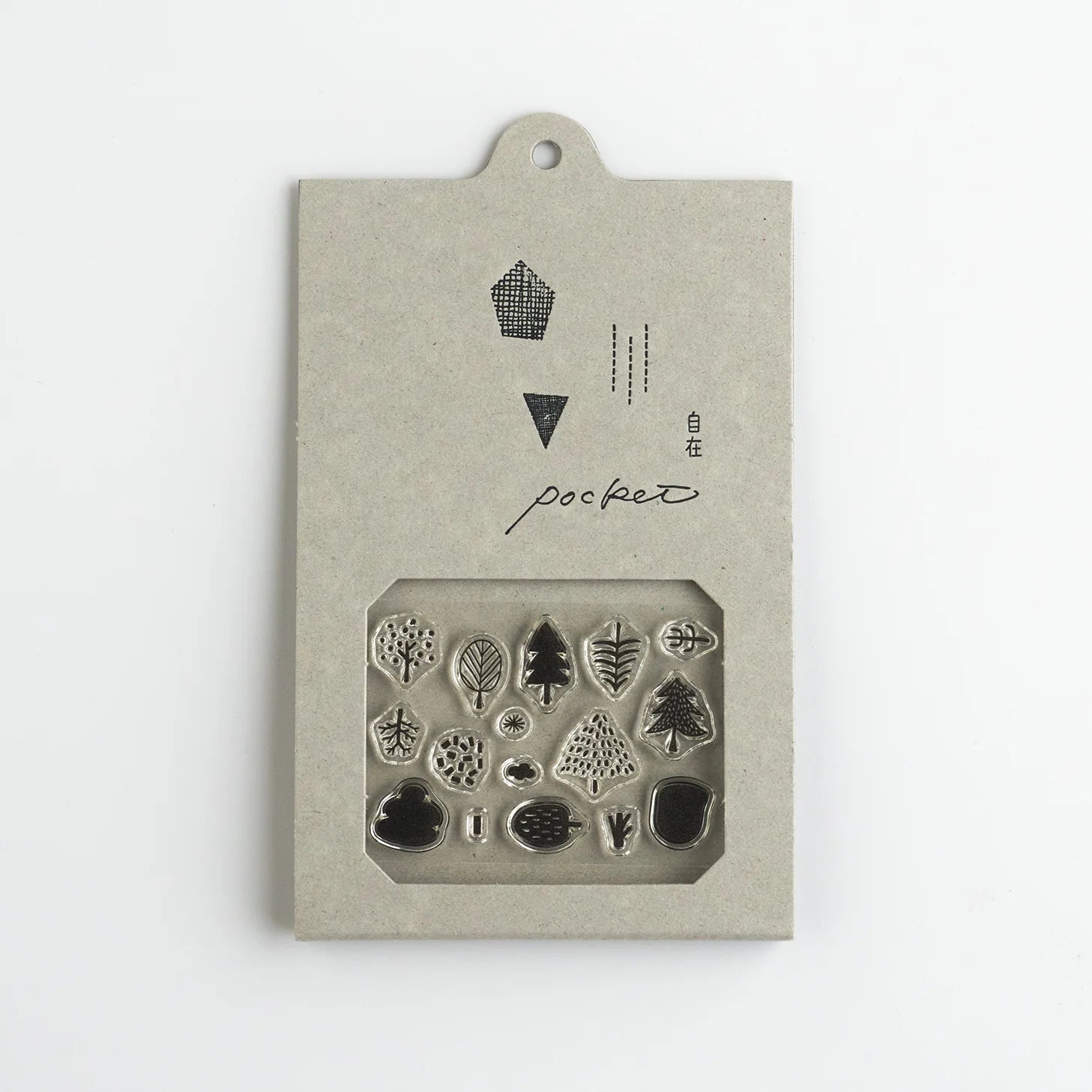 MIZUSHIMA Jizai Clear Stamp Pocket Trees 01
