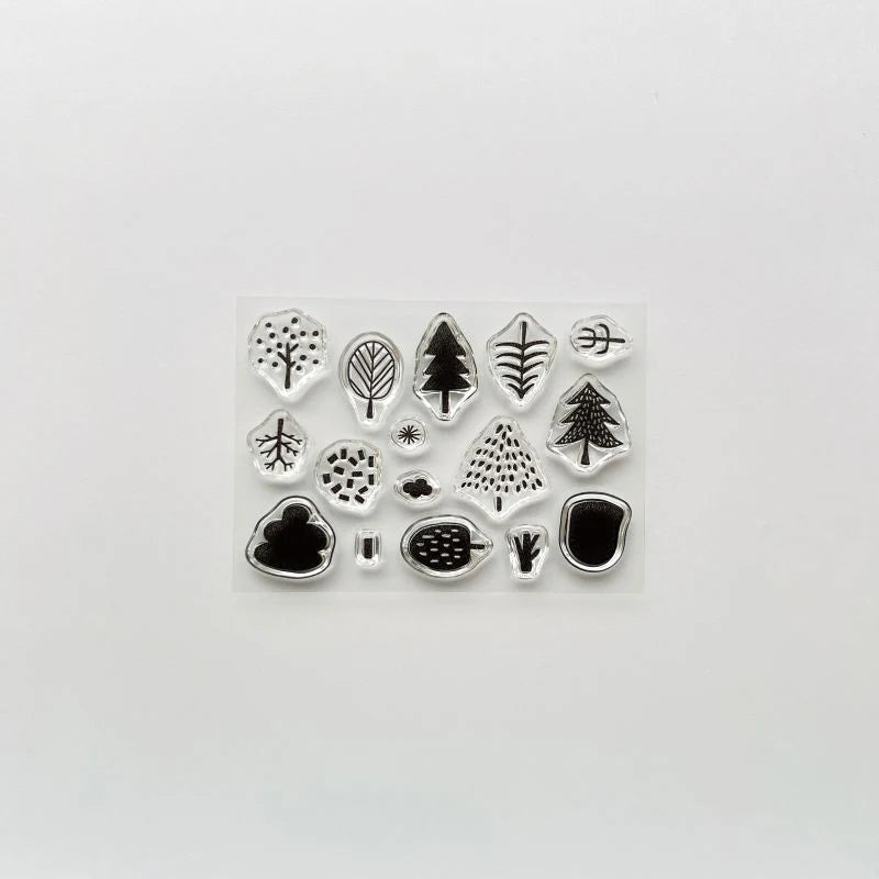 MIZUSHIMA Jizai Clear Stamp Pocket Trees 01