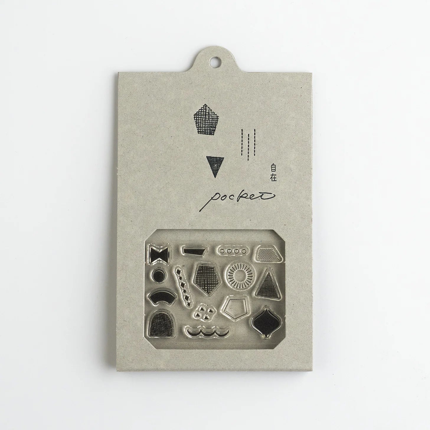 MIZUSHIMA Jizai Clear Stamp Pocket Shapes 02