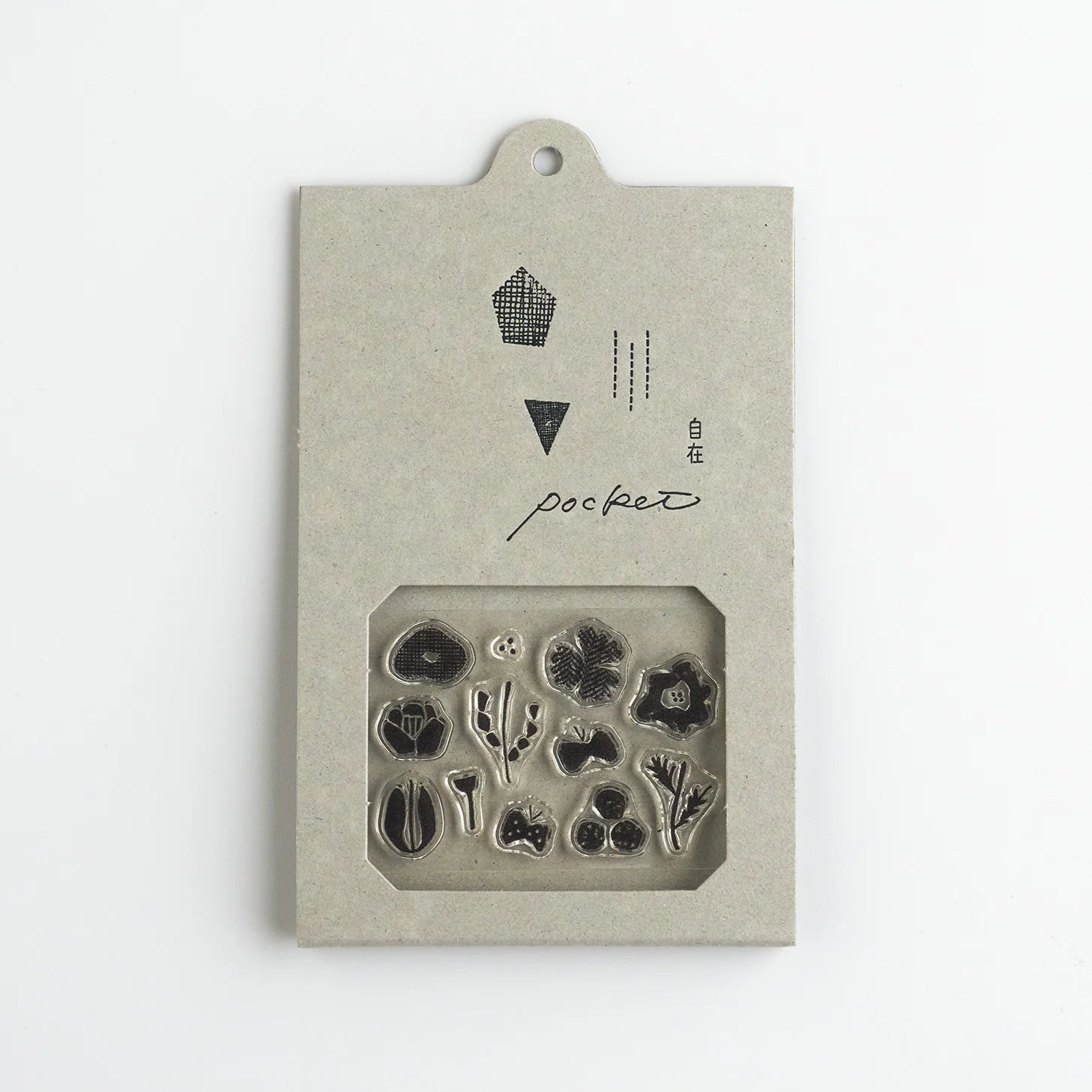 MIZUSHIMA Jizai Clear Stamp Pocket Flower & Butterfly