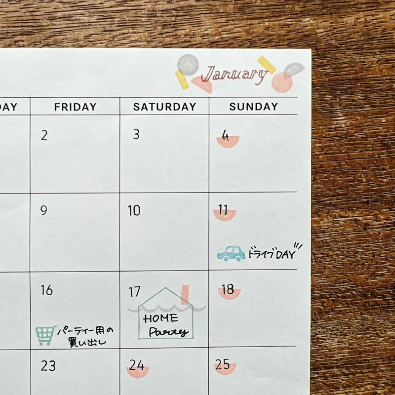 MIZUSHIMA Jizai Clear Stamp Log Date / Month 03