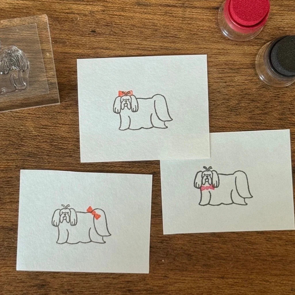 MIZUSHIMA Jizai Clear Stamp Combi Maltese