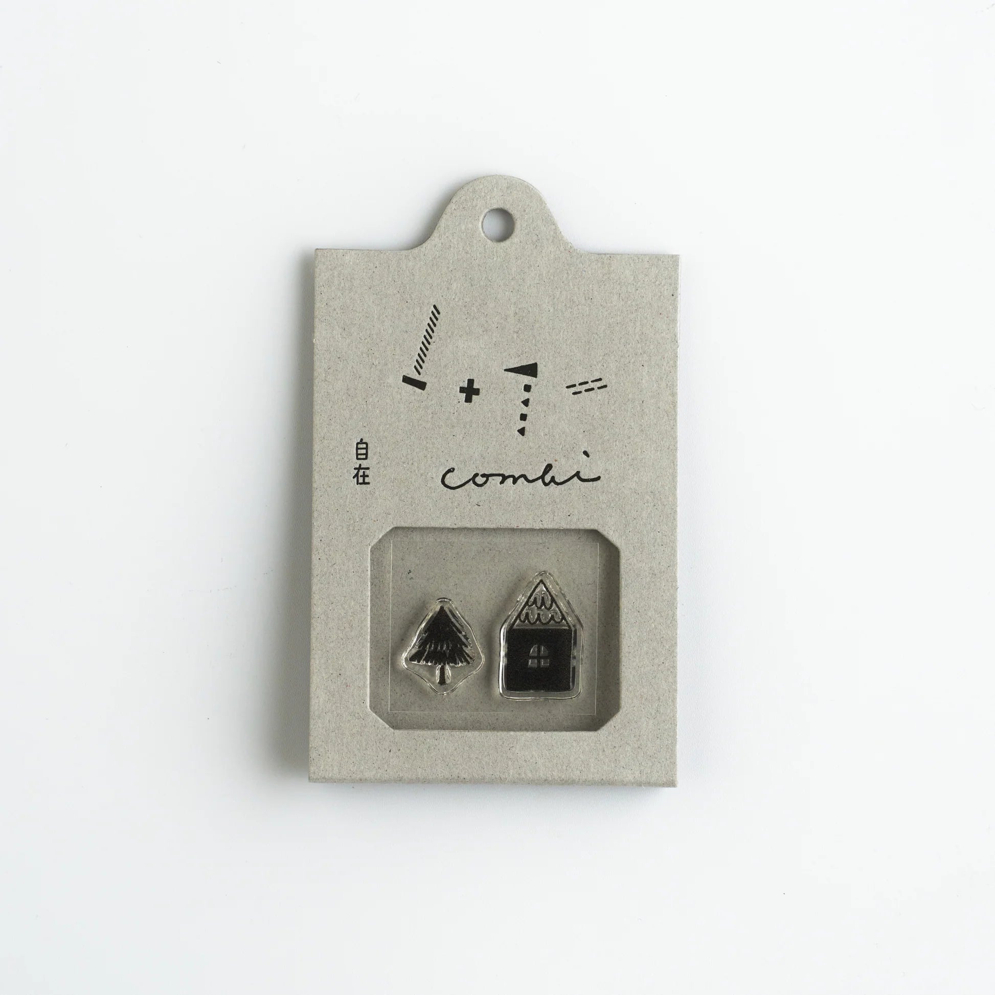 MIZUSHIMA Jizai Clear Stamp Combi House & Tree