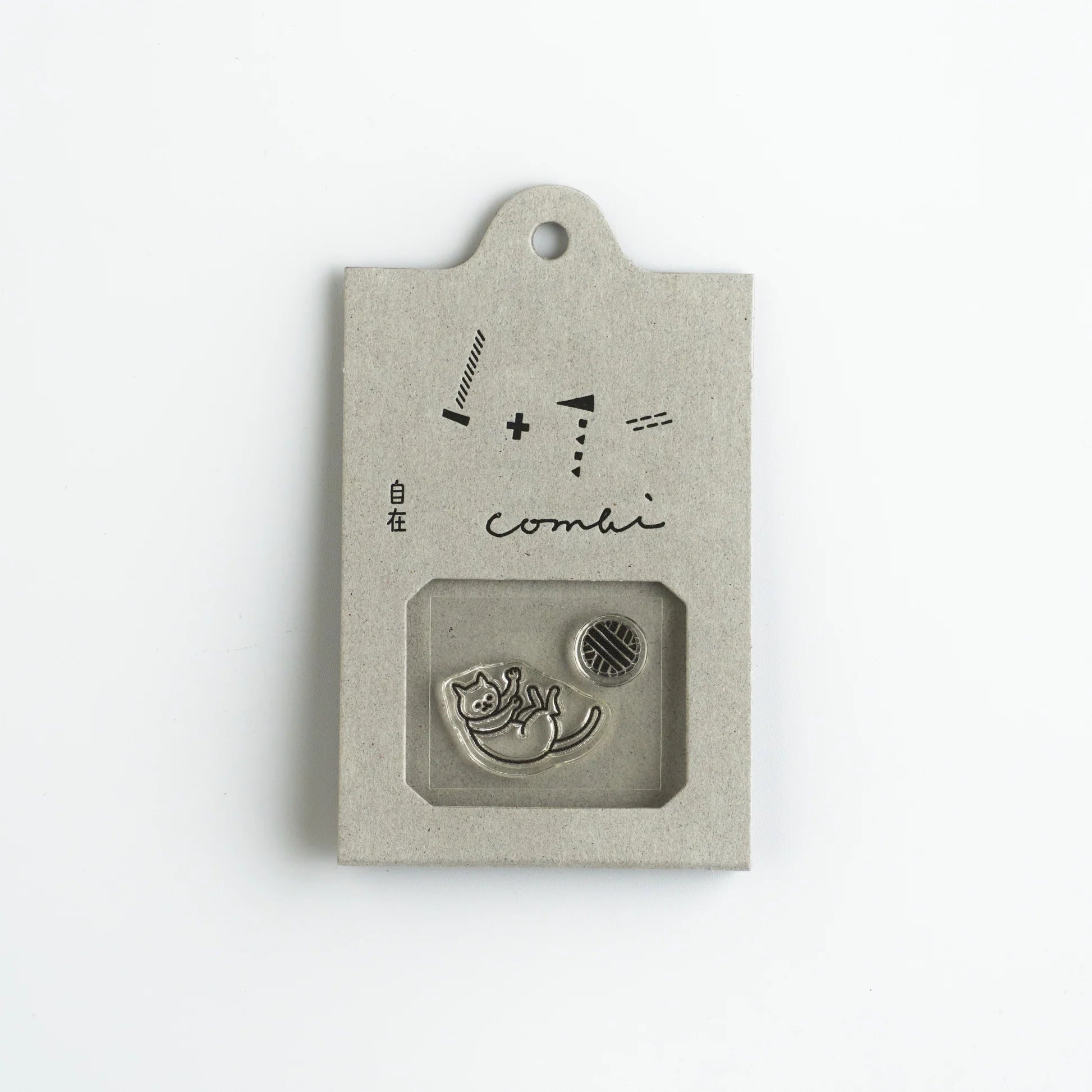 MIZUSHIMA Jizai Clear Stamp Combi Cat & Yarn