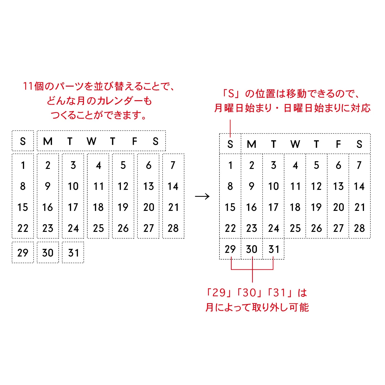 MIZUSHIMA Stamp Perpetual Calendar