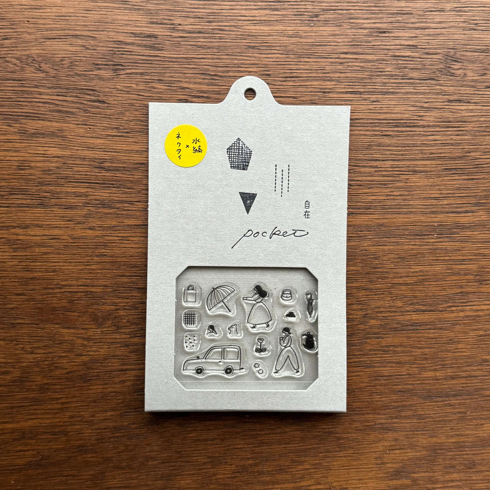 MIZUSHIMA x necktie Jizai Clear Stamp Pocket On The Go