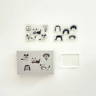 MIZUSHIMA x Shibata Keiko Jizai Clear Stamp Cats & Wigs