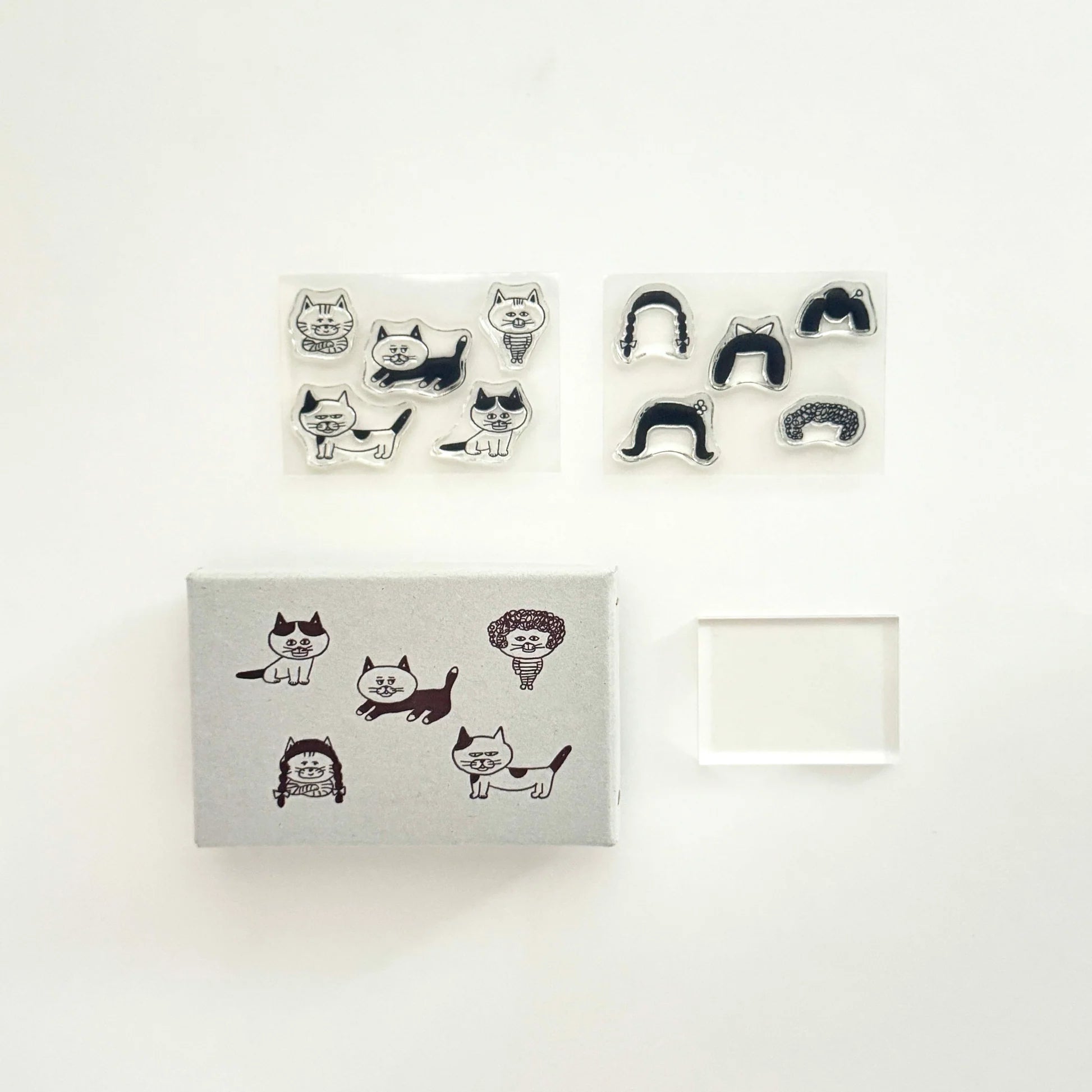 MIZUSHIMA x Shibata Keiko Jizai Clear Stamp Cats & Wigs