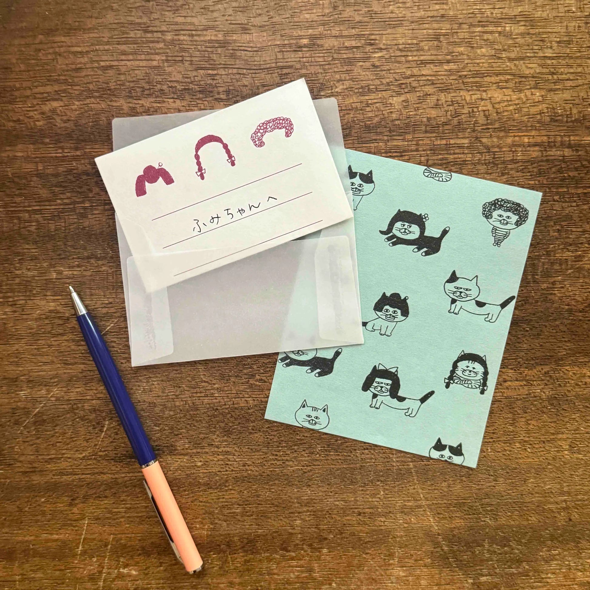 MIZUSHIMA x Shibata Keiko Small Letter Set Cats & Wigs