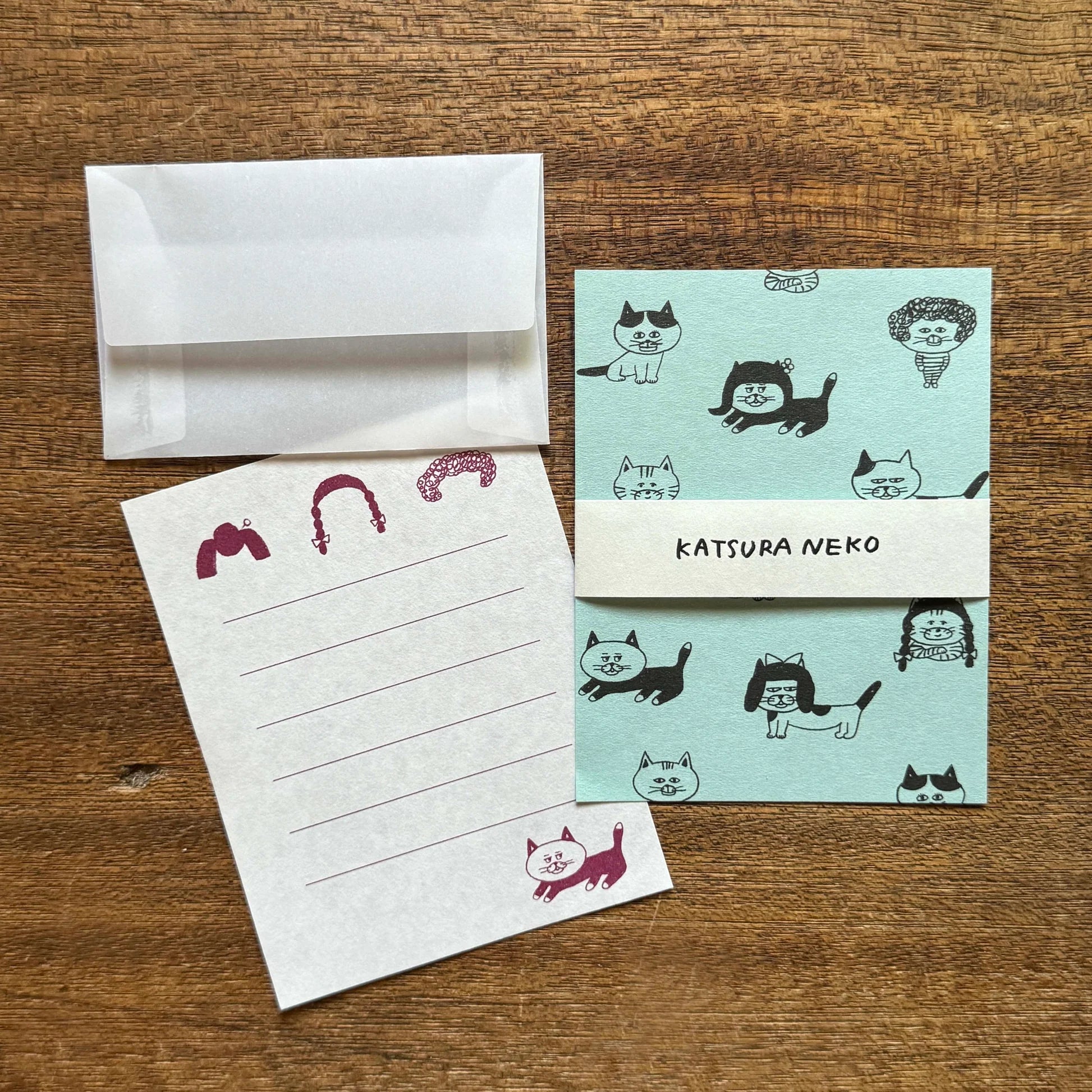 MIZUSHIMA x Shibata Keiko Small Letter Set Cats & Wigs