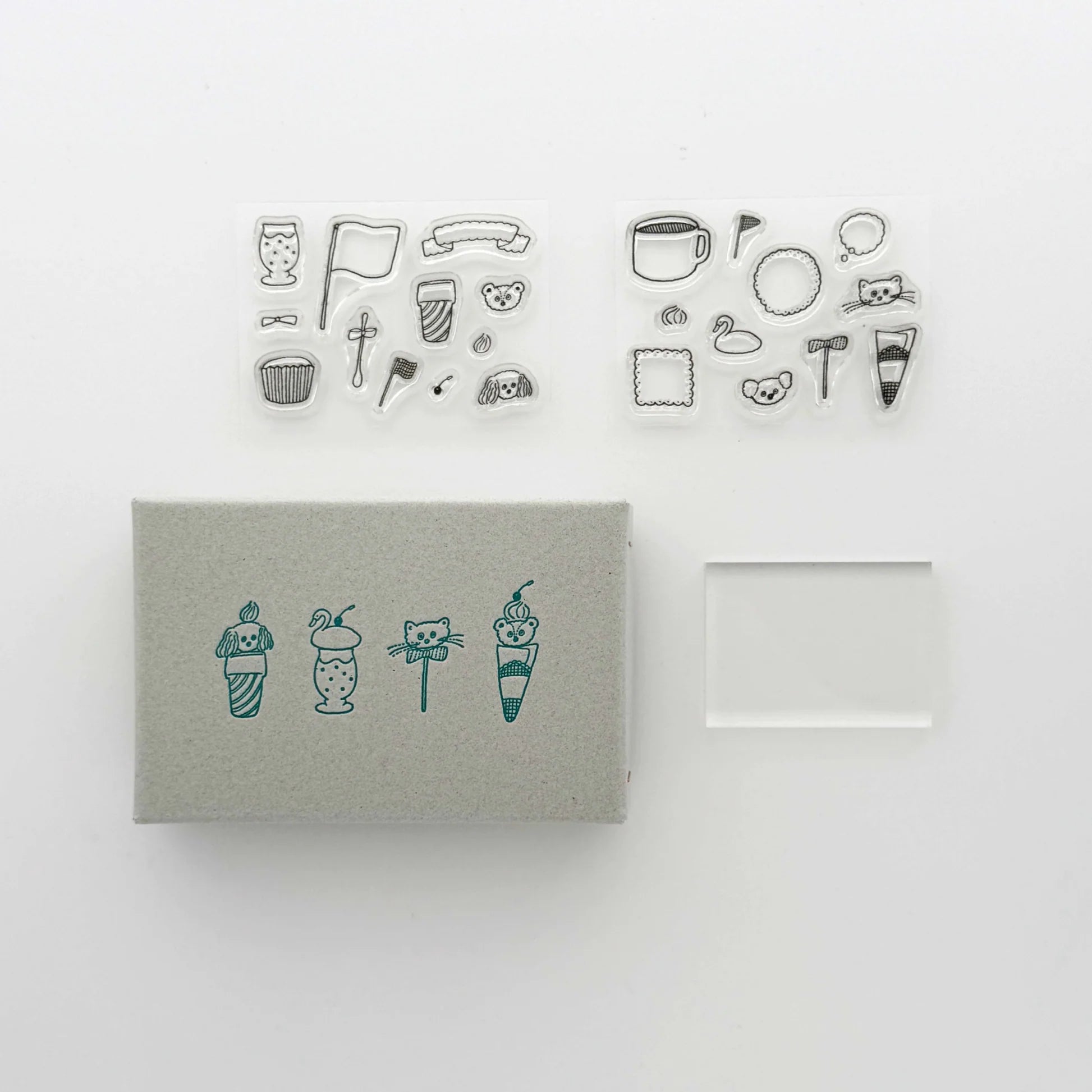 MIZUSHIMA x Tobimatsu Shoichiro Jizai Clear Stamp Box Motif Topping Animals