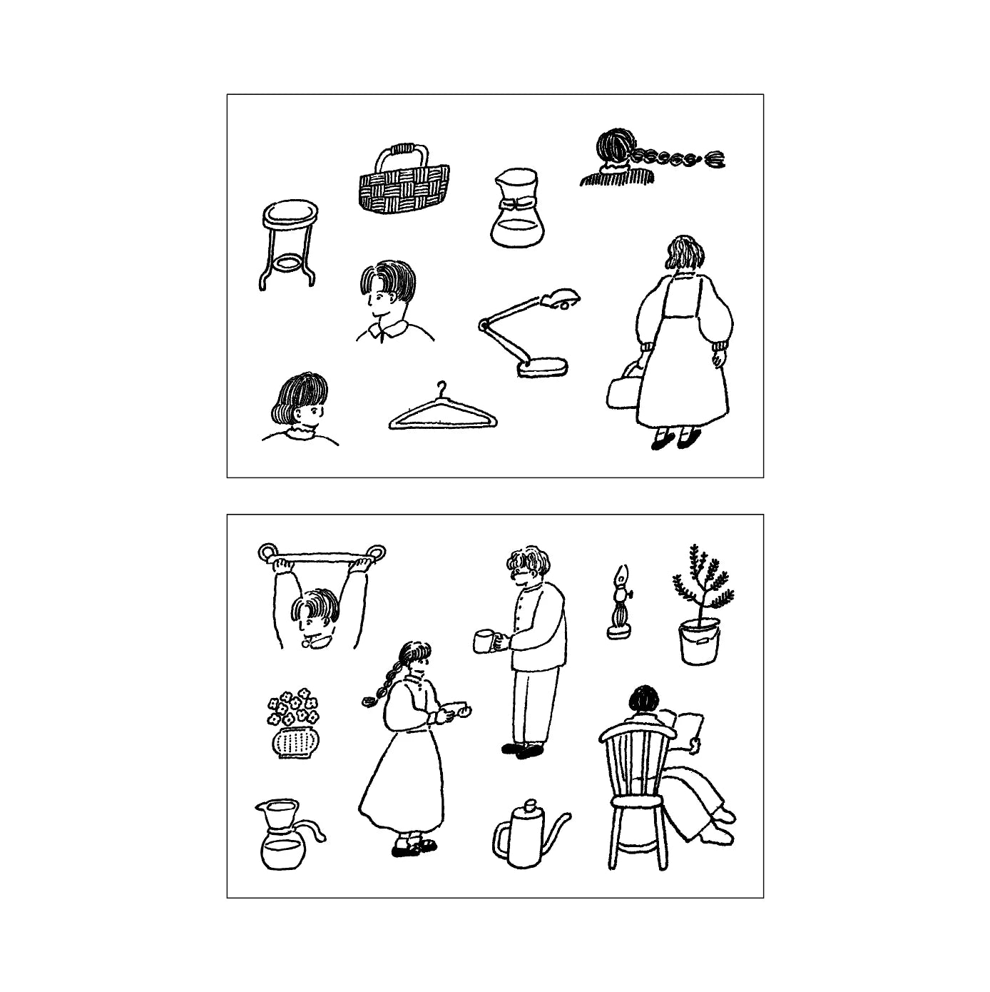 MIZUSHIMA x Tobimatsu Shoichiro Jizai Clear Stamp Motif Daily Life