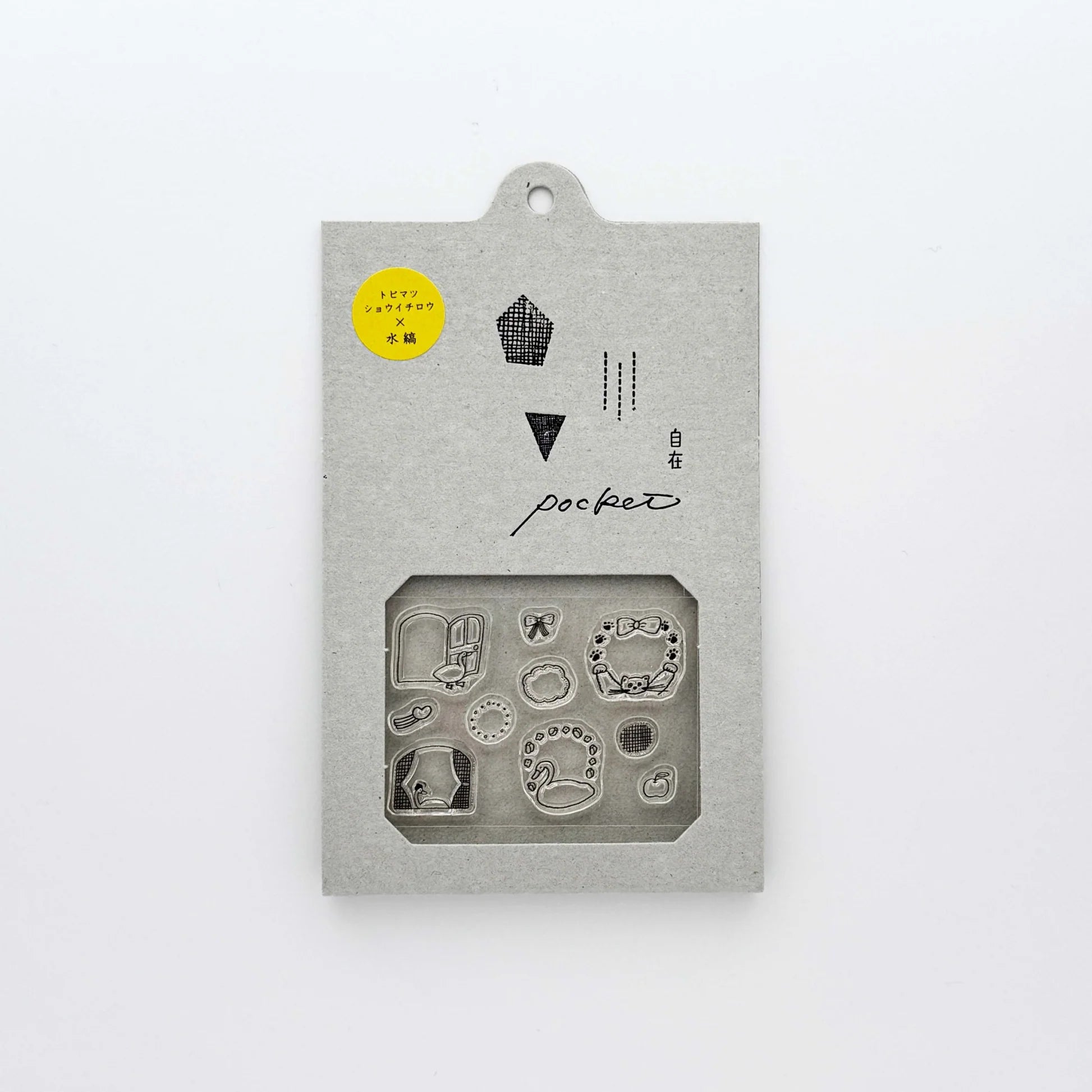 MIZUSHIMA x Tobimatsu Shoichiro Jizai Clear Stamp Pocket Frame Animals
