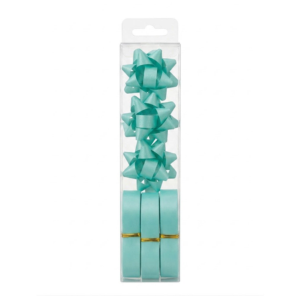 JIPPURI Matte Ribbon & Bow Set of 6 Green