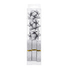 JIPPURI Matte Glitter Ribbon & Bow Set of 6 Silver