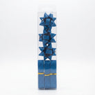 JIPPURI Matte Glitter Ribbon & Bow Set of 6 Blue