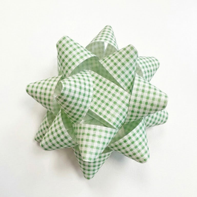 JIPPURI Gingham Bow 3" Green