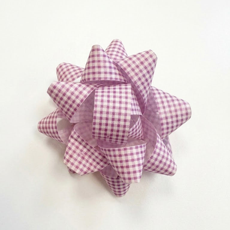 JIPPURI Gingham Bow 3" Purple
