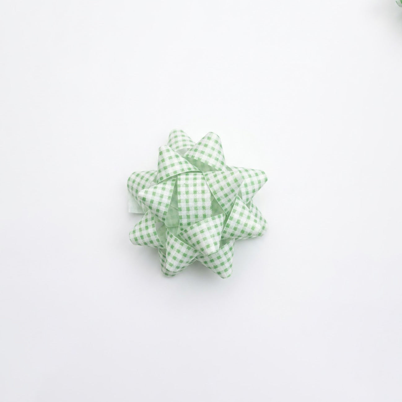 JIPPURI Gingham Bow 2" Green