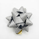 JIPPURI Matte Glitter Bow 3" Silver
